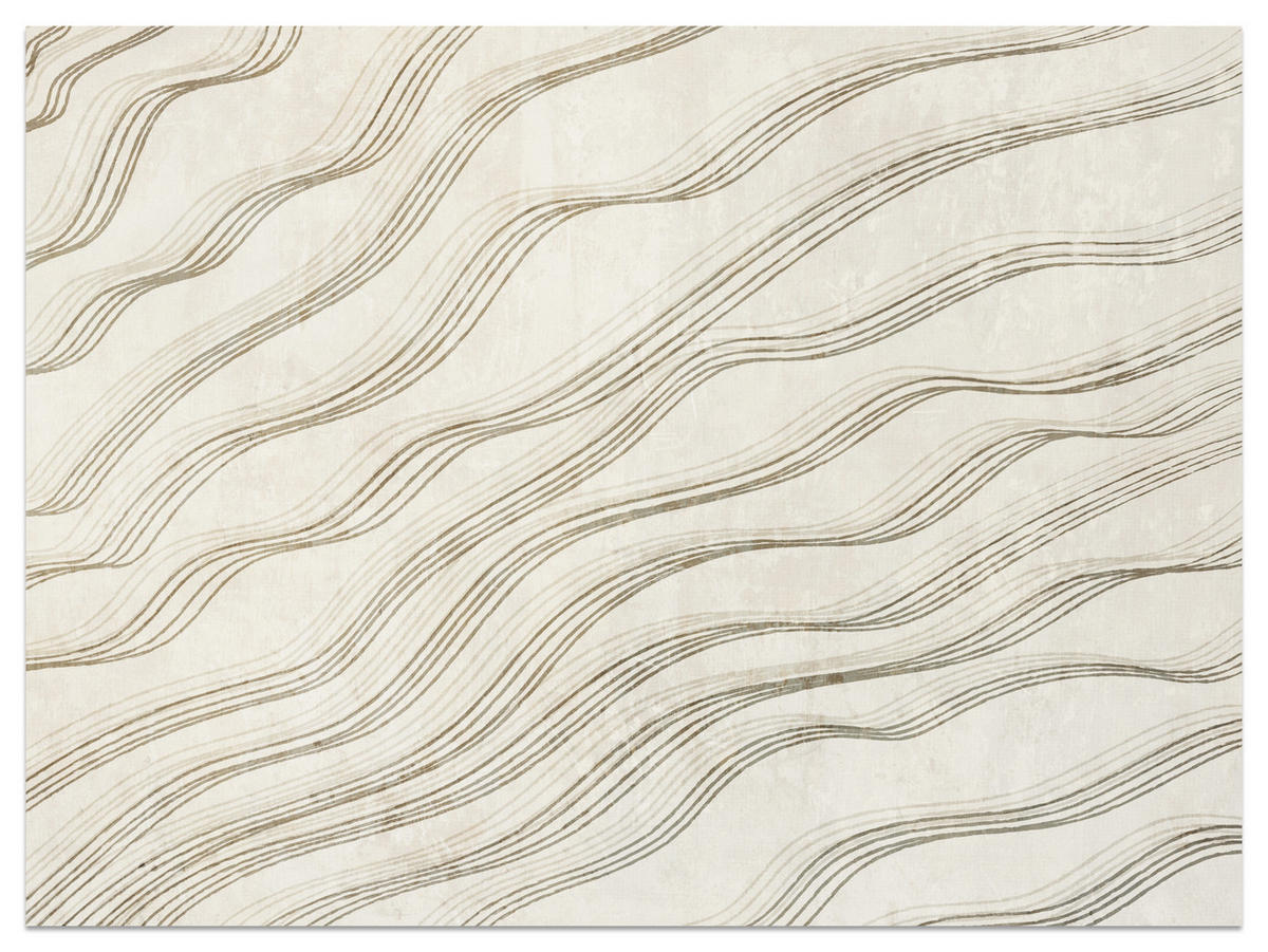 FOTOTAPETE für Wohnzimmer Beige Wellen Abstraktion 400x280 - Beige, Papier (400/280cm) - Muralo