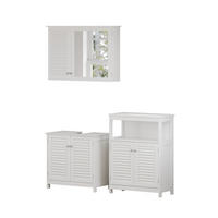BADMÖBEL-SET Riad Weiß 3 Teile, Option 6 - Weiß, Holzwerkstoff (60/58/35cm) - Vicco