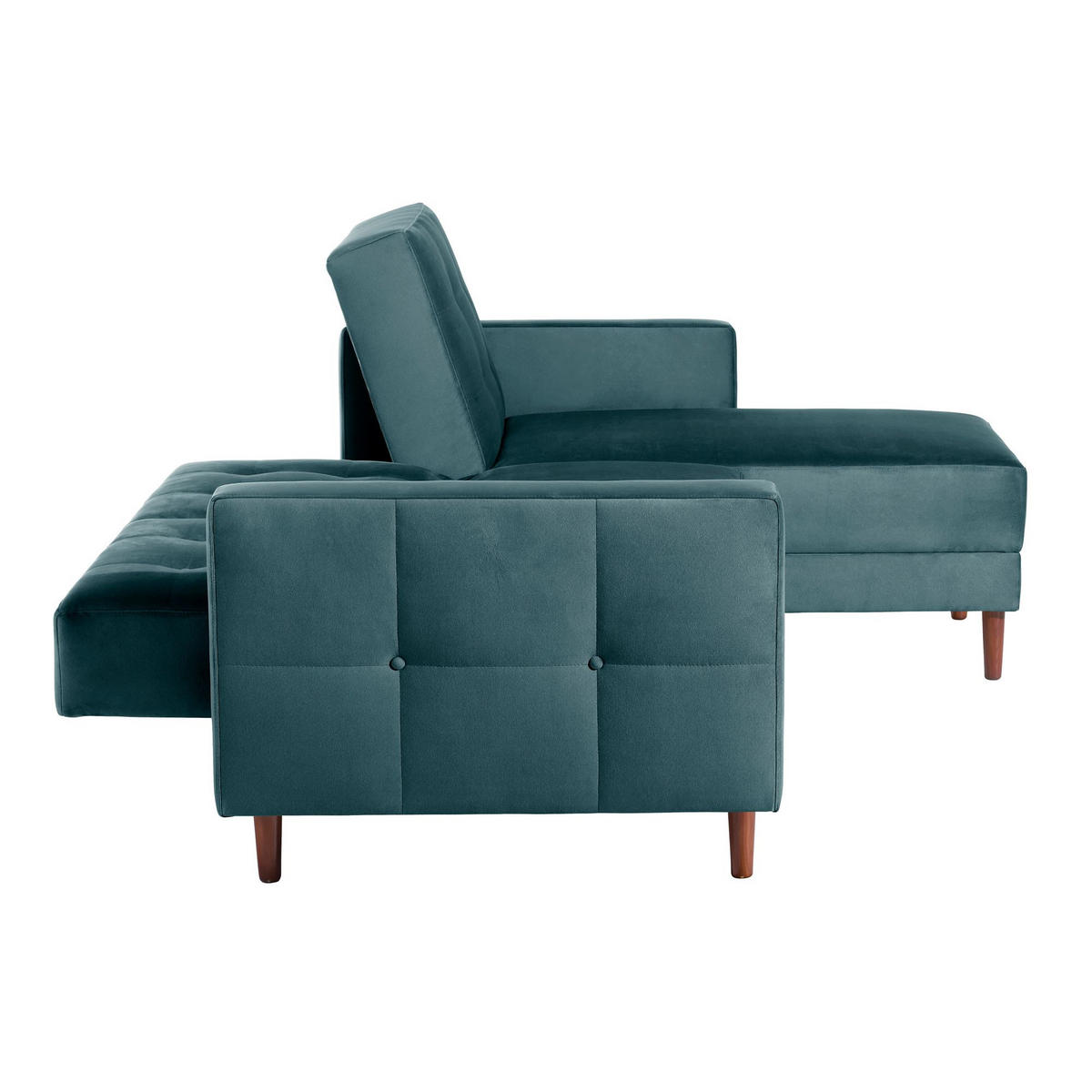 FUNKTIONSSOFA mit Hocker Katunia Samtvelours azur - Aubergine, Kunststoff (222/92/144cm) - 58aufmkessel