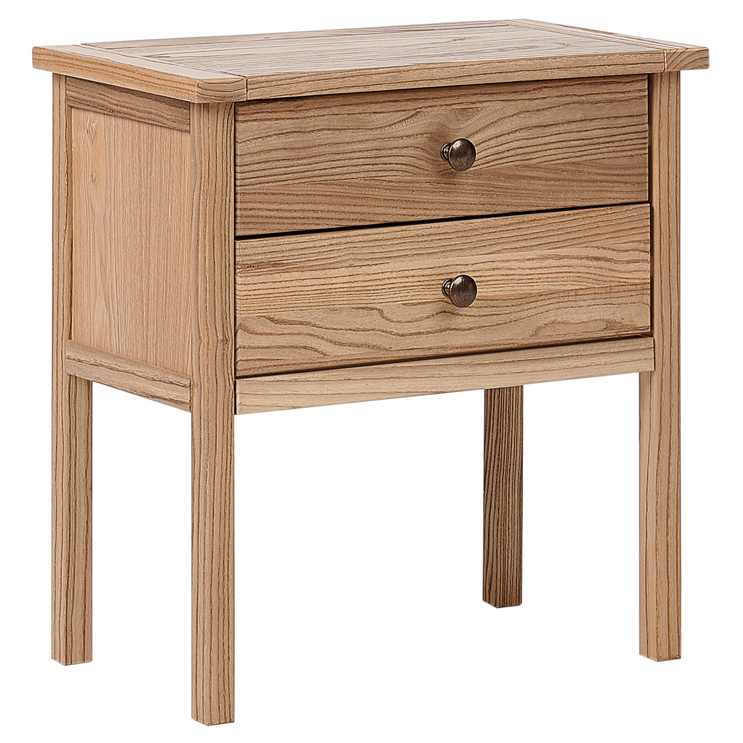 NACHTTISCH mit 2 Schubladen Sassafrasholz Braun Salton - Braun, Holz (31/53/55cm) - Beliani