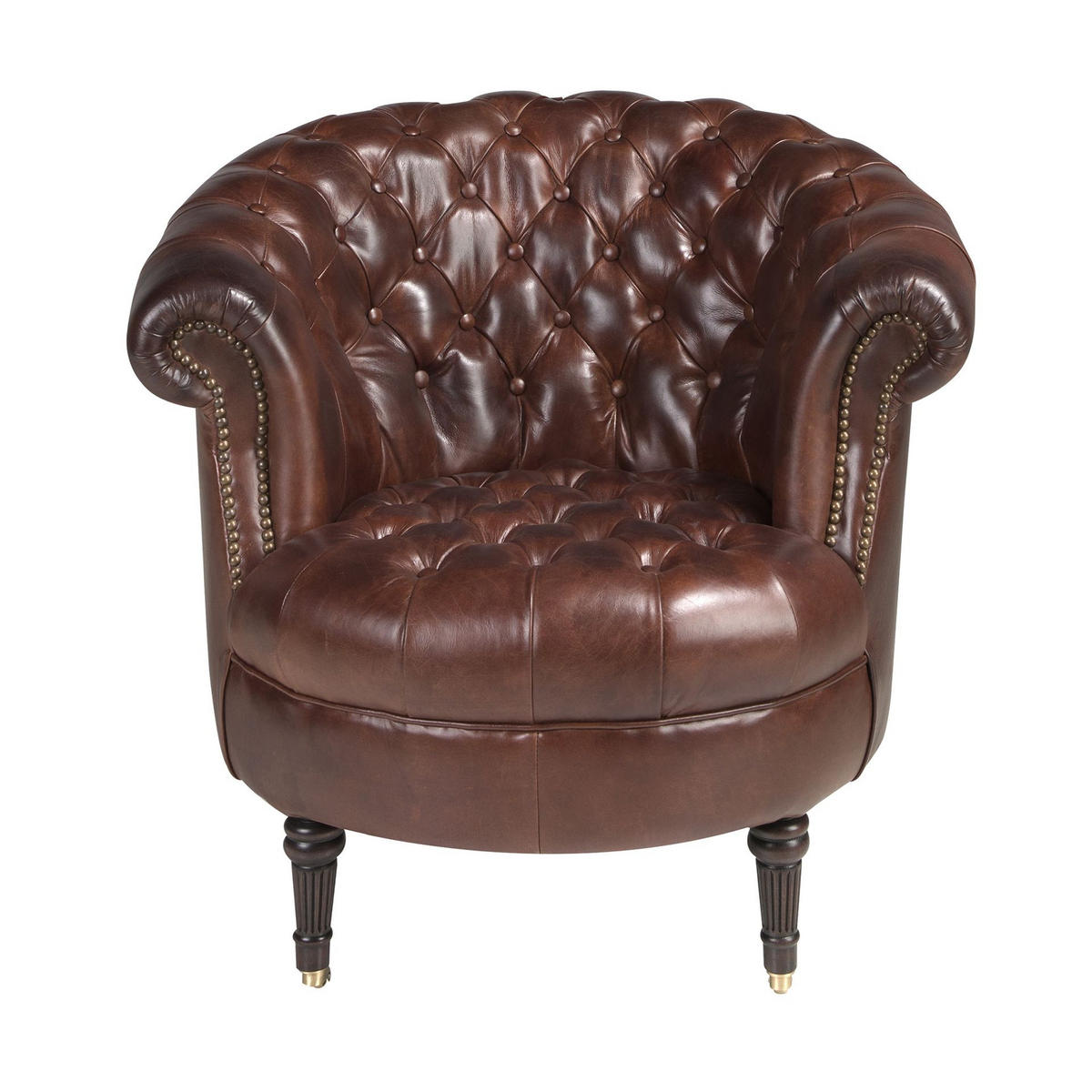 CHESTERFIELD-SESSEL Chester-Sessel aus cognacbraunem Leder 87/83/79 cm - Cognac/Walnussfarben, Leder/Holz (87/79/83cm) - ANGEL CERDA