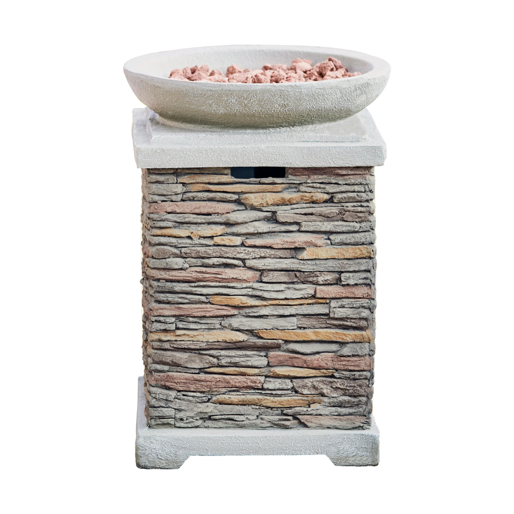 FEUERSTELLE Grau - Grau, Stein (50/72/72cm) - Teamson Home