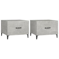 COUCHTISCHE mit Metallbeinen 2 Stk. Betongrau 50x50x40 cm - Grau, Holzwerkstoff (50/50/40cm) - furnicato