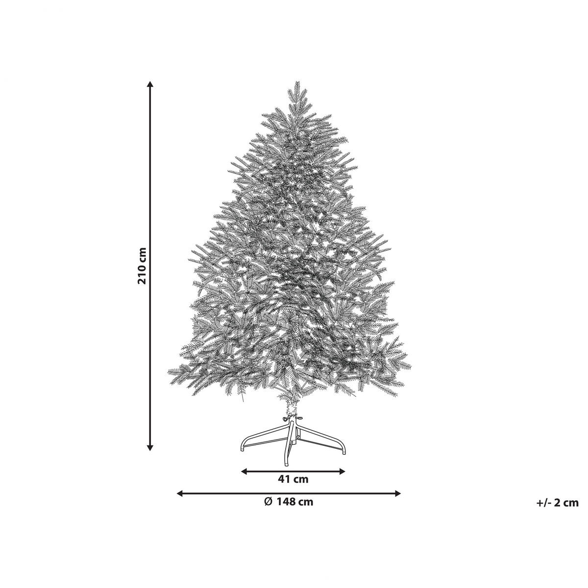 WEIHNACHTSBAUM 210 cm Weiß Brisco - Weiß, Kunststoff (210cm) - Beliani