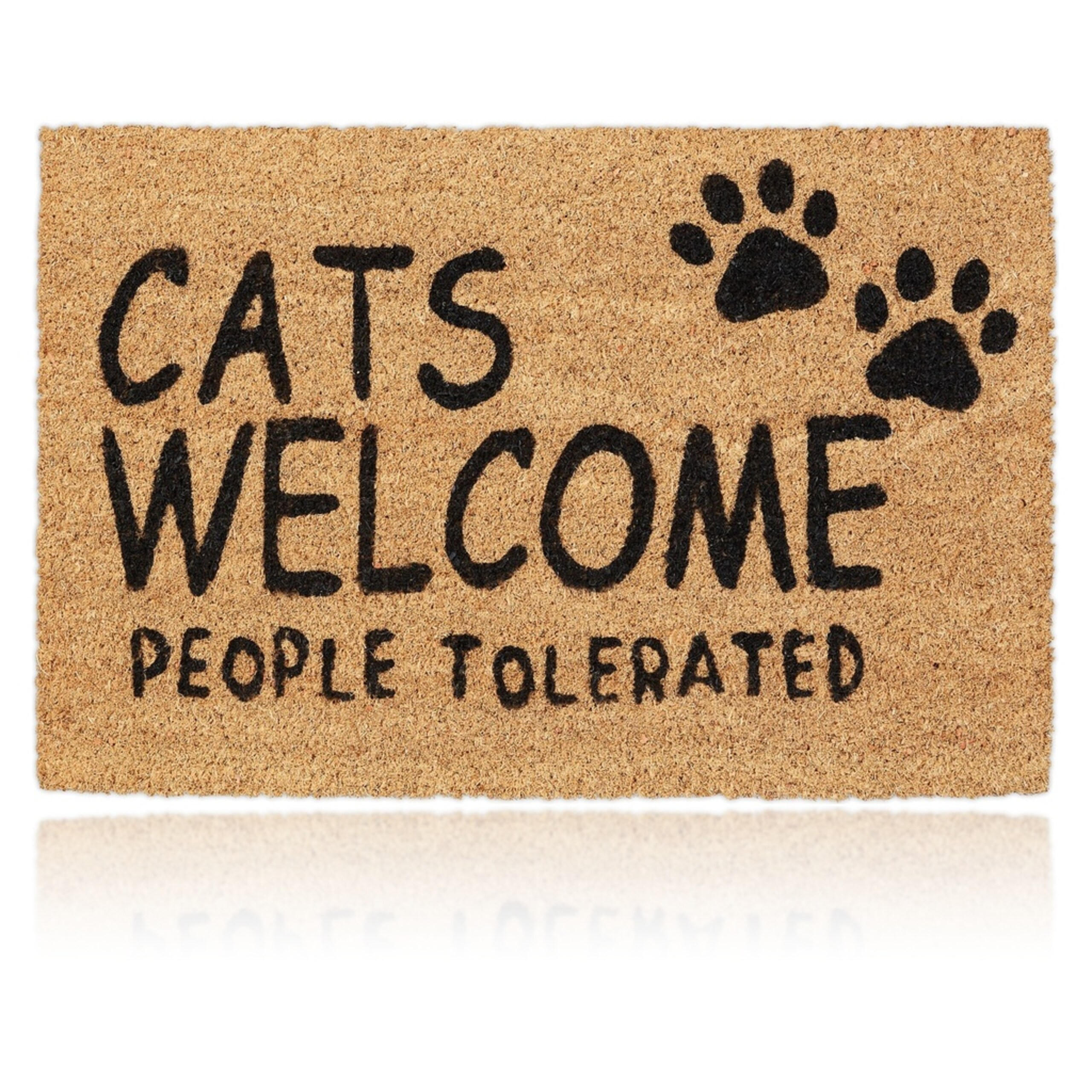 PREȘ Natural Negru fibră de cocos 60x40 cm Cats Welcome