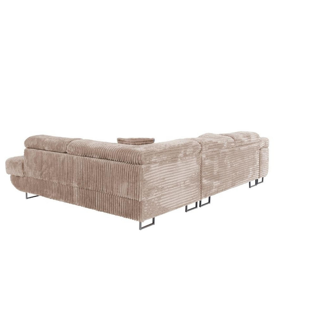 ECKSCHLAFSOFA Luis L, mit Schlaffunktion und Bettkasten – praktisch und bequem, Rechts, Braun - Schwarz/Braun, Textil (275/205cm) - AN-Moebel 4u
