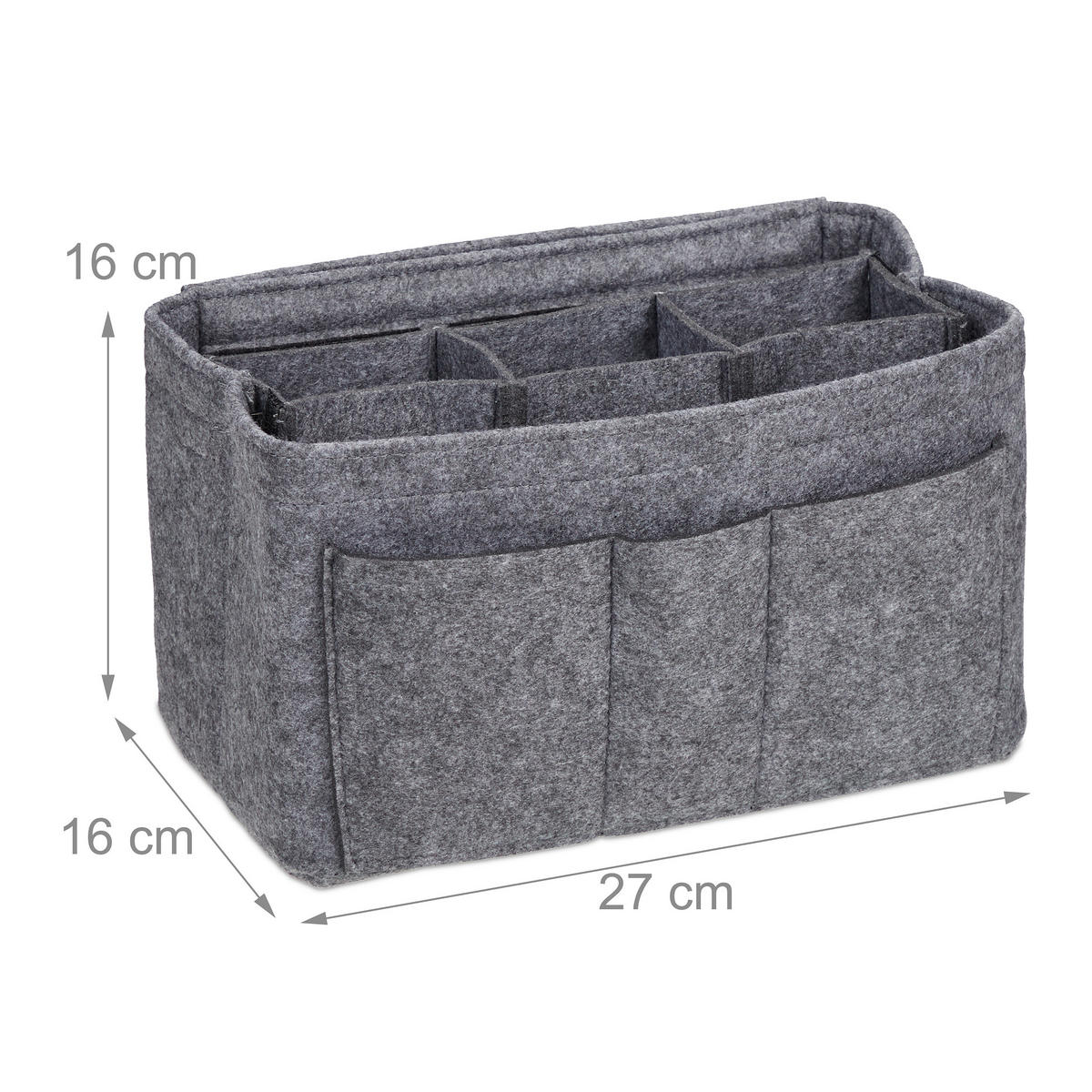 TASCHENORGANIZER - Grau, Textil (27/16/16cm) - Relaxdays