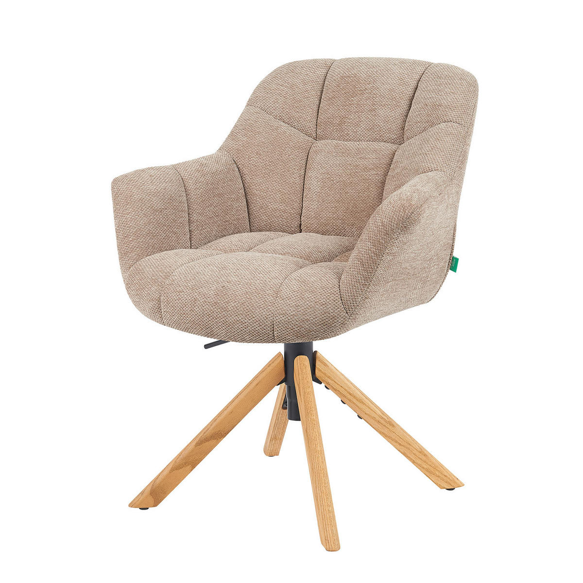 BÜROSTUHL Mika-Iven - Honigeiche/Beige, Eichenholz/Holz (65/82/66cm) - DUBI Möbel