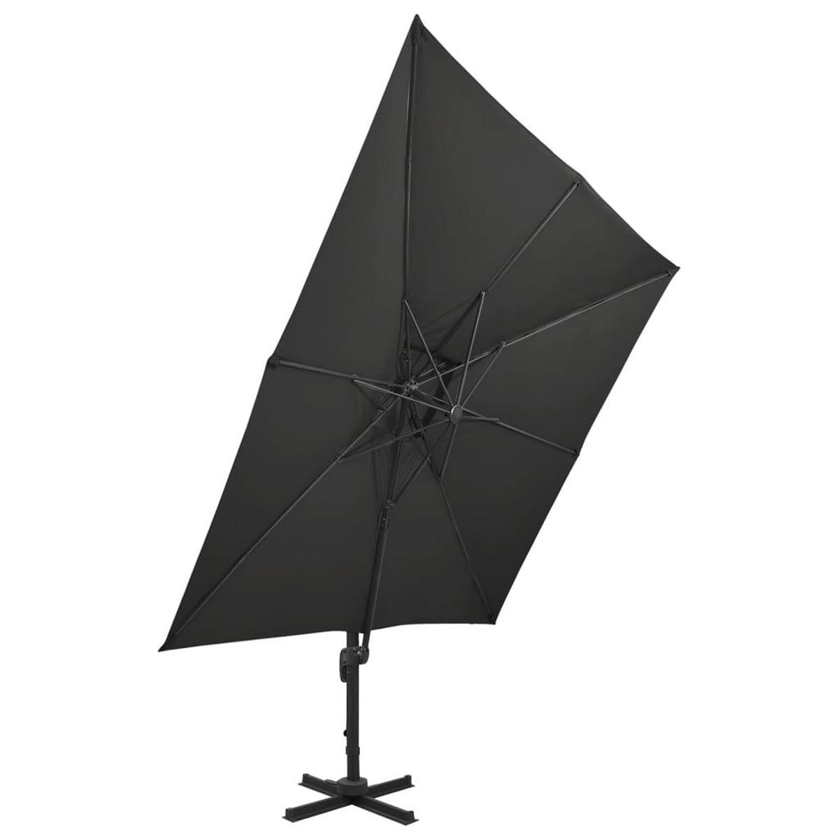 SONNENSCHIRM rechteckig LOTI 300cm Schwarz | UV-Schutz, Kippbar, Kurbelsystem - Schwarz, Metall (300/300cm) - DELUKE