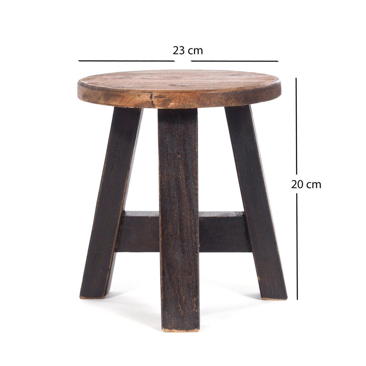 PFLANZENHOCKER Bern Mahagoni Massivholz 04 schwarz-natur - Graubraun, Holz (20/23/20cm) - DESIGN DELIGHTS