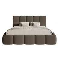 POLSTERBETT Cloudy Braun Bouclé, 120x200 cm - Schwarz/Braun, Kunststoff/Textil (120/200cm) - Selsey