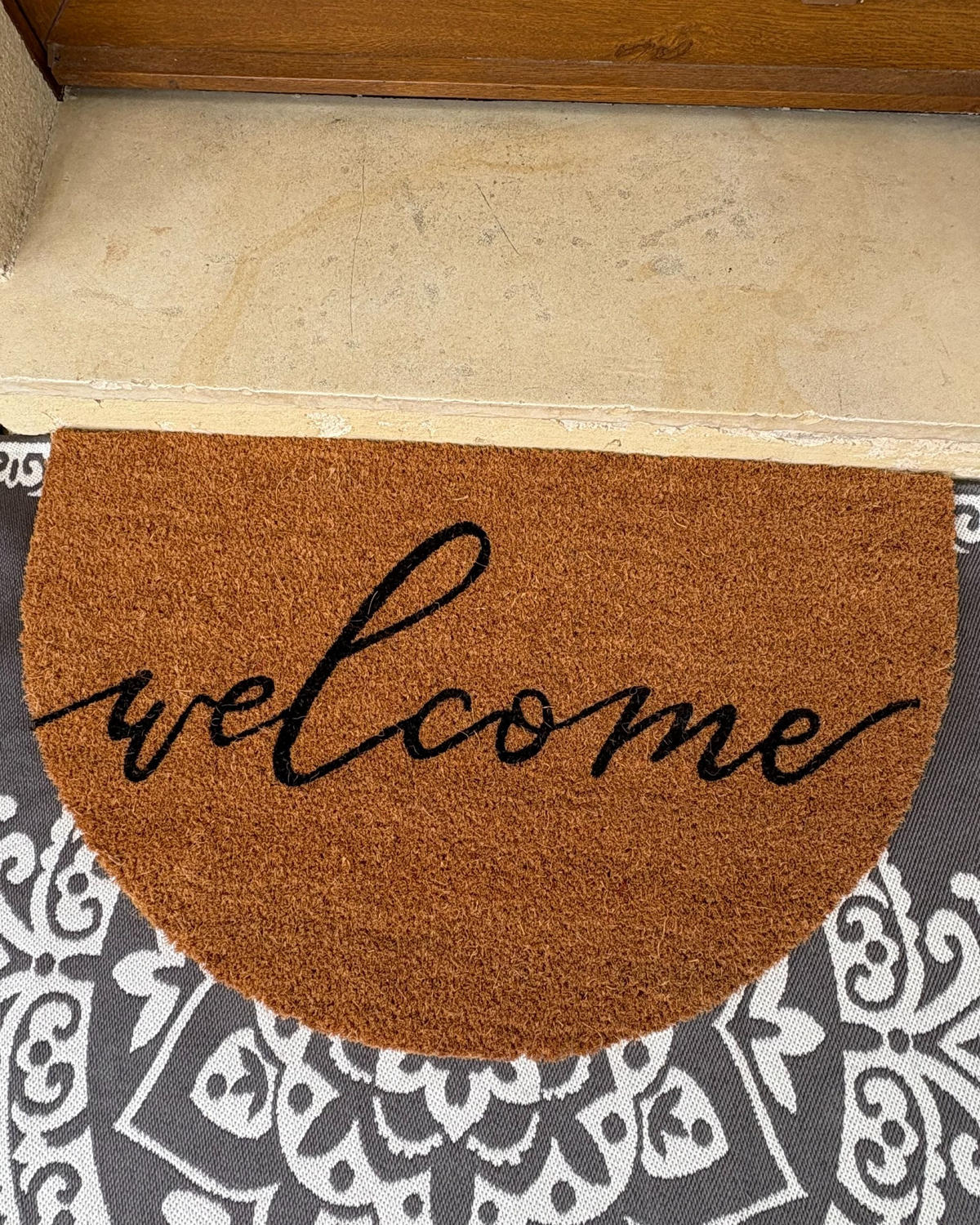 ROHOŽKA Přírodní 45/75 cm Schriftzug Kokosová vlákna Ambuklao - přírodní, textil (45/75cm) - Beliani