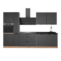 KÜCHENZEILE Fame-Line, Dunkelgrau/Goldkraft Eiche, 310 cm, AP Anthrazit - Honigeiche/Dunkelgrau, Holzwerkstoff (310/206.8/60cm) - Vicco