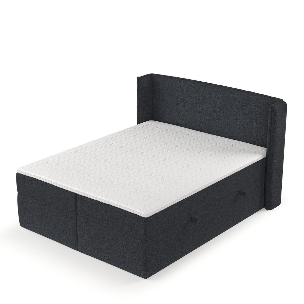 BOXBETT Viva 160/200 cm Anthrazit im Riva Stoff - Anthrazit/Schwarz, Holz/Holzwerkstoff (160/200cm) - AltaBeds