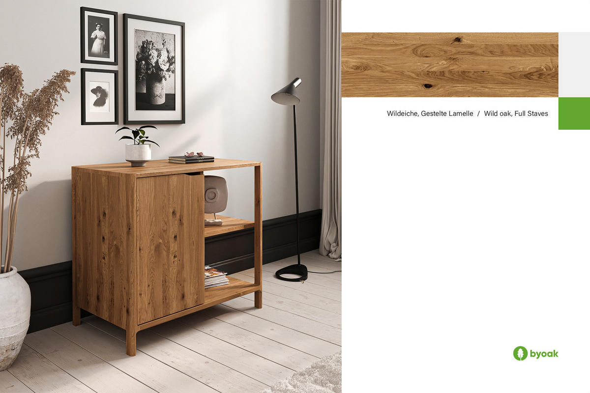 KOMMODE PAUL Wildeiche - Wildeiche, Holz (80/80/50cm) - byoak