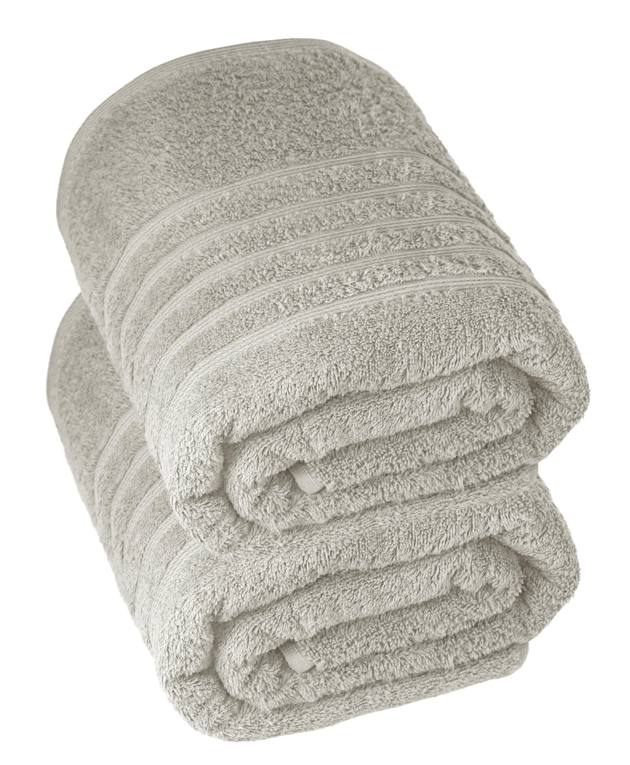 BADETUCH London Kiesel Grau 2er Set 100x150 - Sandfarben, Textil (100/150cm) - Lashuma