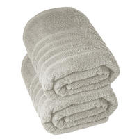 BADETUCH London Kiesel Grau 2er Set 100x150 - Sandfarben, Textil (100/150cm) - Lashuma
