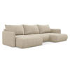 WOHNLANDSCHAFT Chenille Stoff Beige - Beige/Schwarz, Kunststoff/Textil (290/86/148cm) - Makamii