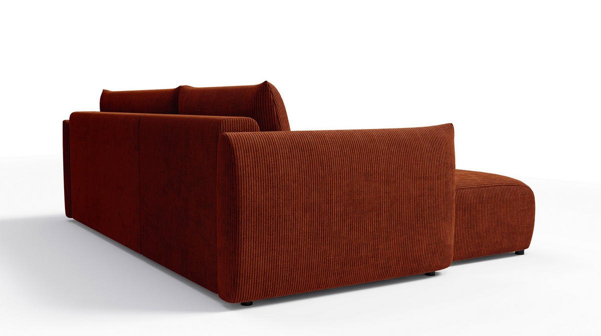 ECKSOFA TAUER 3-Sitzer rechts, orange - Schwarz/Orange, Holz/Textil (248/173cm) - Courtois Laville