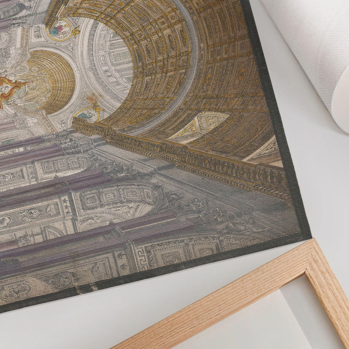 POSTER - 42x29 cm (A3) - Giovanni Battista Piranesi - Innenteil der Basilika - Grau, Textil (42/29.7/0.1cm) - TULUP
