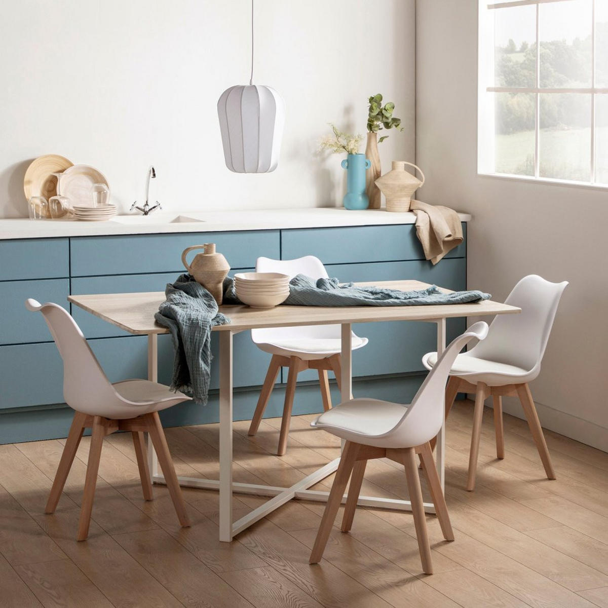 KÜCHENSTUHL Kler Weiß 48 cm x 82 cm - Weiß, Kunststoff (48/82/57cm)