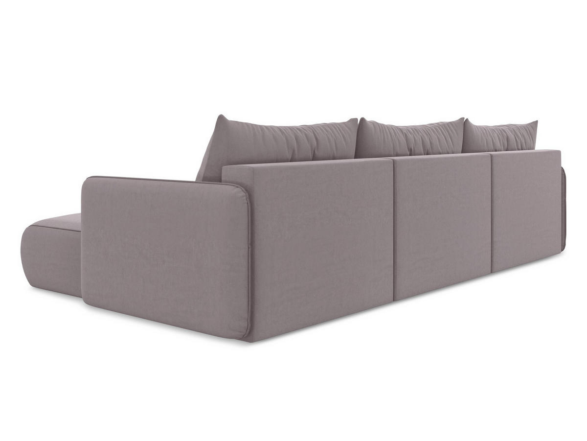 WOHNLANDSCHAFT Samt Stoff Violett - Lila/Flieder, Kunststoff/Textil (290/86/148cm) - Makamii