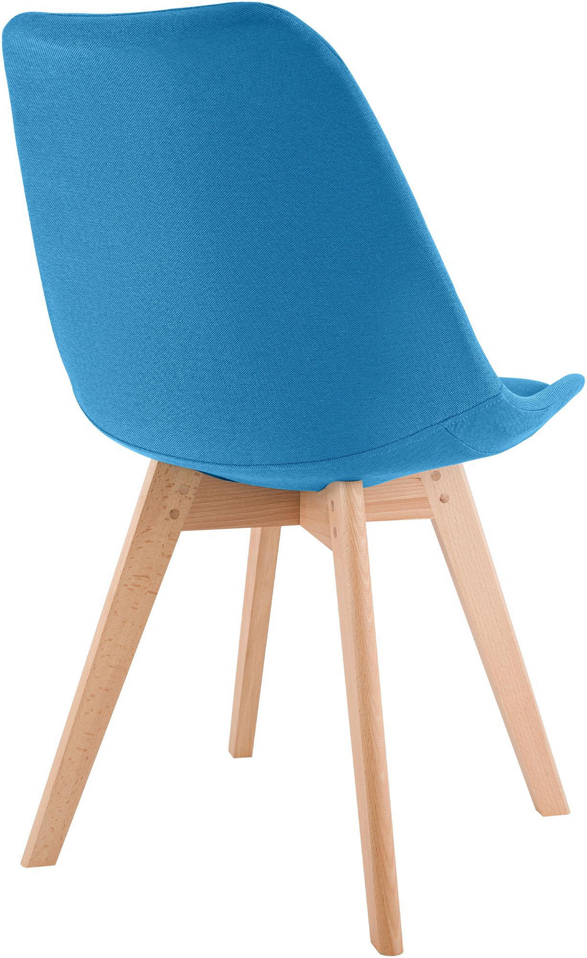 STUHL Stoff türkis - Türkis/Eukalyptusholzfarben, Holz/Textil (49/83/50cm) - CLP