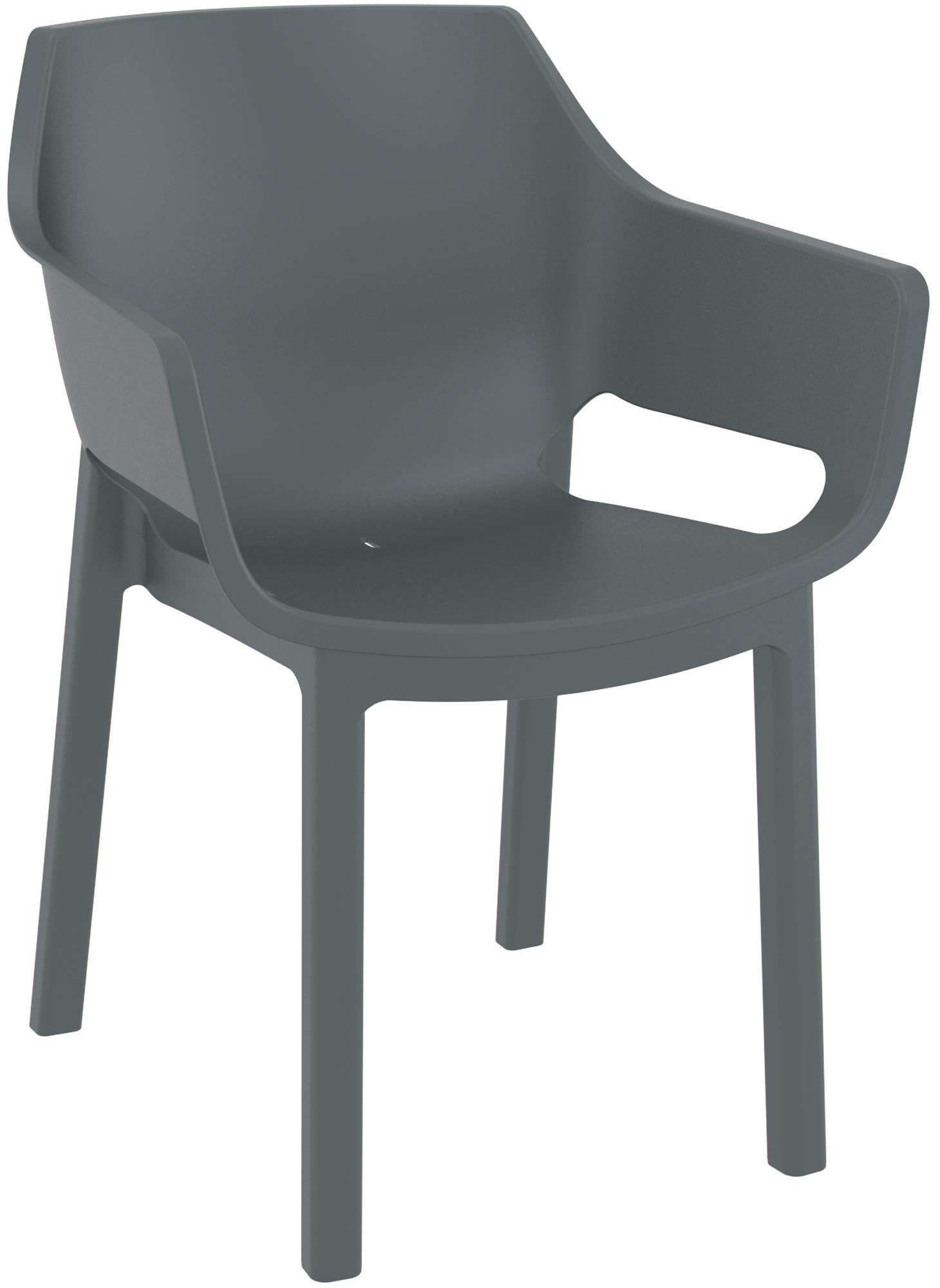 GARTENSTUHL Kunststoff Dunkelgrau - Dunkelgrau, Kunststoff (60/90/65cm) - CLP