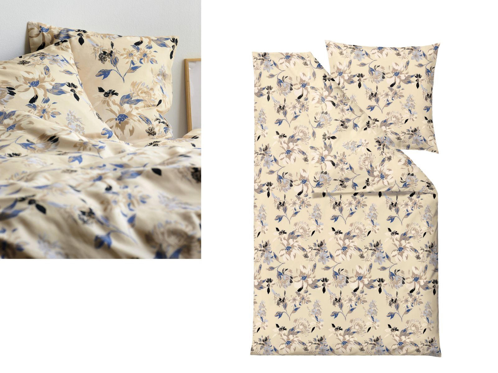 BETTWÄSCHE History Bloom beige 135/200 cm Bio-Baumwolle - Beige, Textil (135/200cm) - Södahl