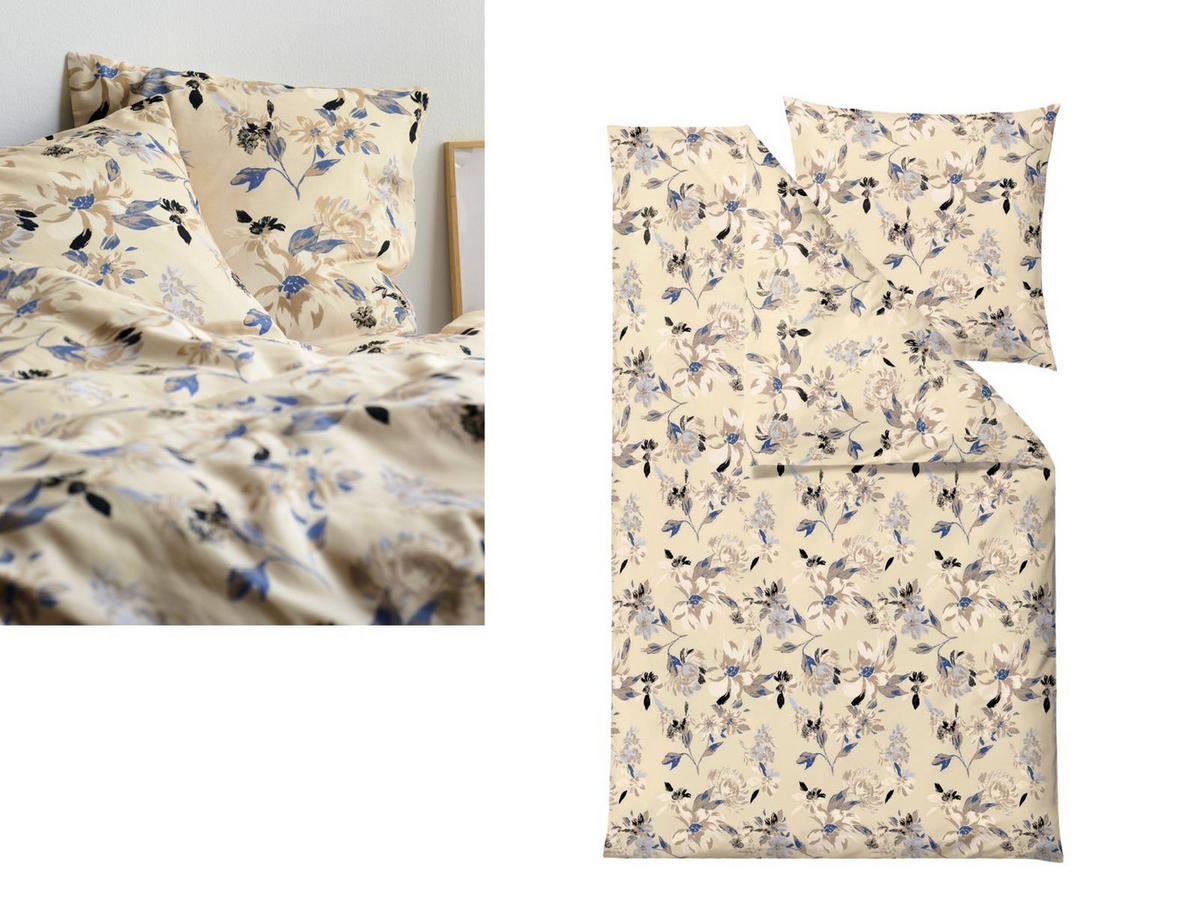 BETTWÄSCHE History Bloom beige 135/200 cm Bio-Baumwolle - Beige, Textil (135/200cm) - Södahl