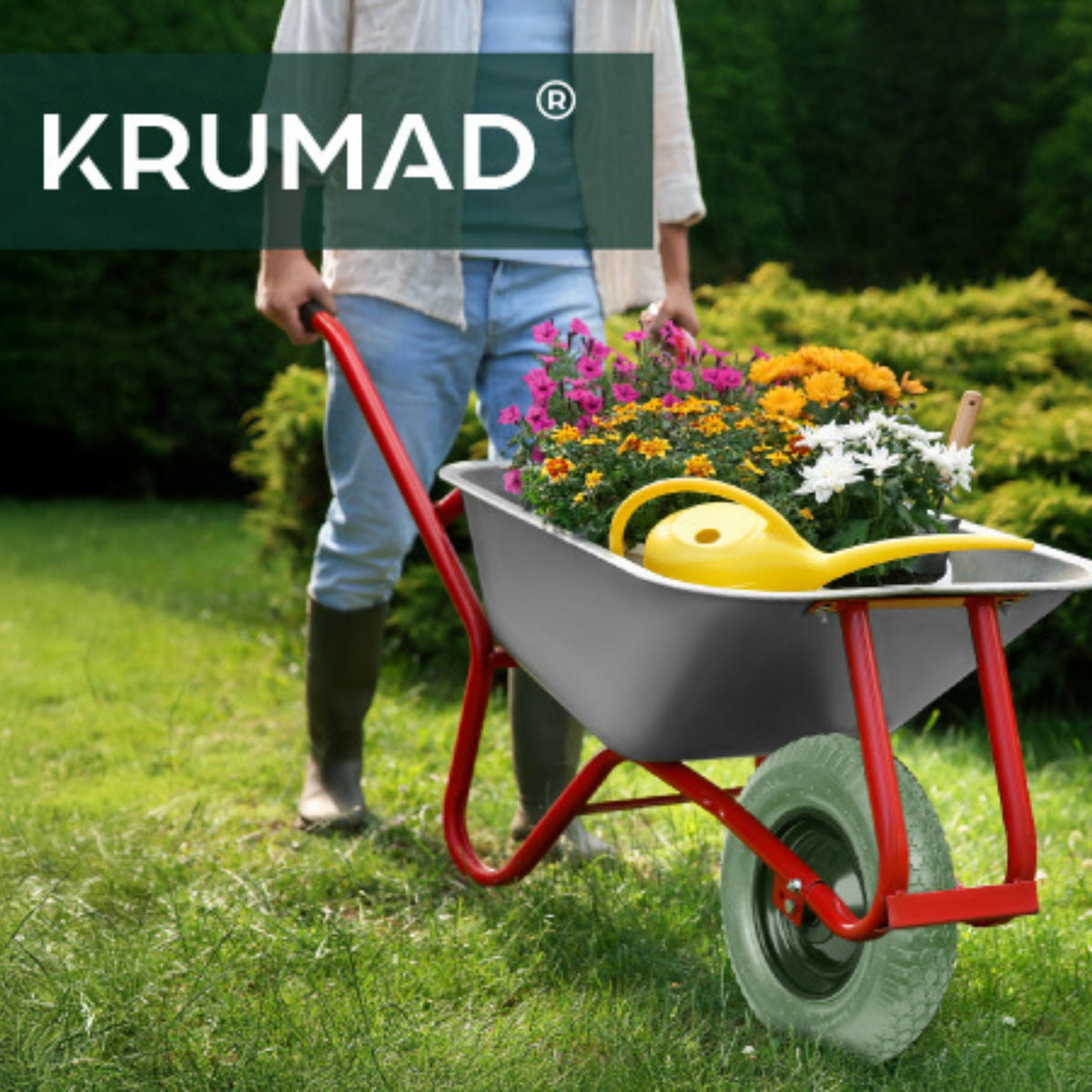 SCHUBKARRENRAD Luftreifen mit Schlauch Schwarz - Schwarz, Kunststoff (39/39/9.9cm) - KRUMAD