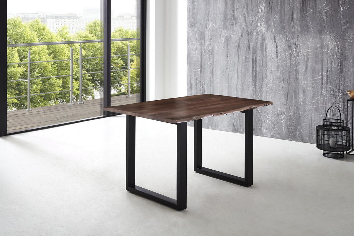 ESSTISCH LUBIN - Schwarz/Braun, Holz/Metall (90/180/77cm) - SAM