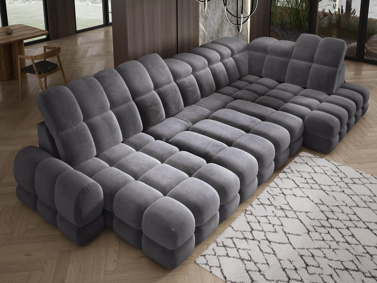 ECKSOFA TOLLO Salvador-stoff U-form 400x217x105 cm anthrazit - Anthrazit, Holz/Textil (217/400cm) - DomoHome