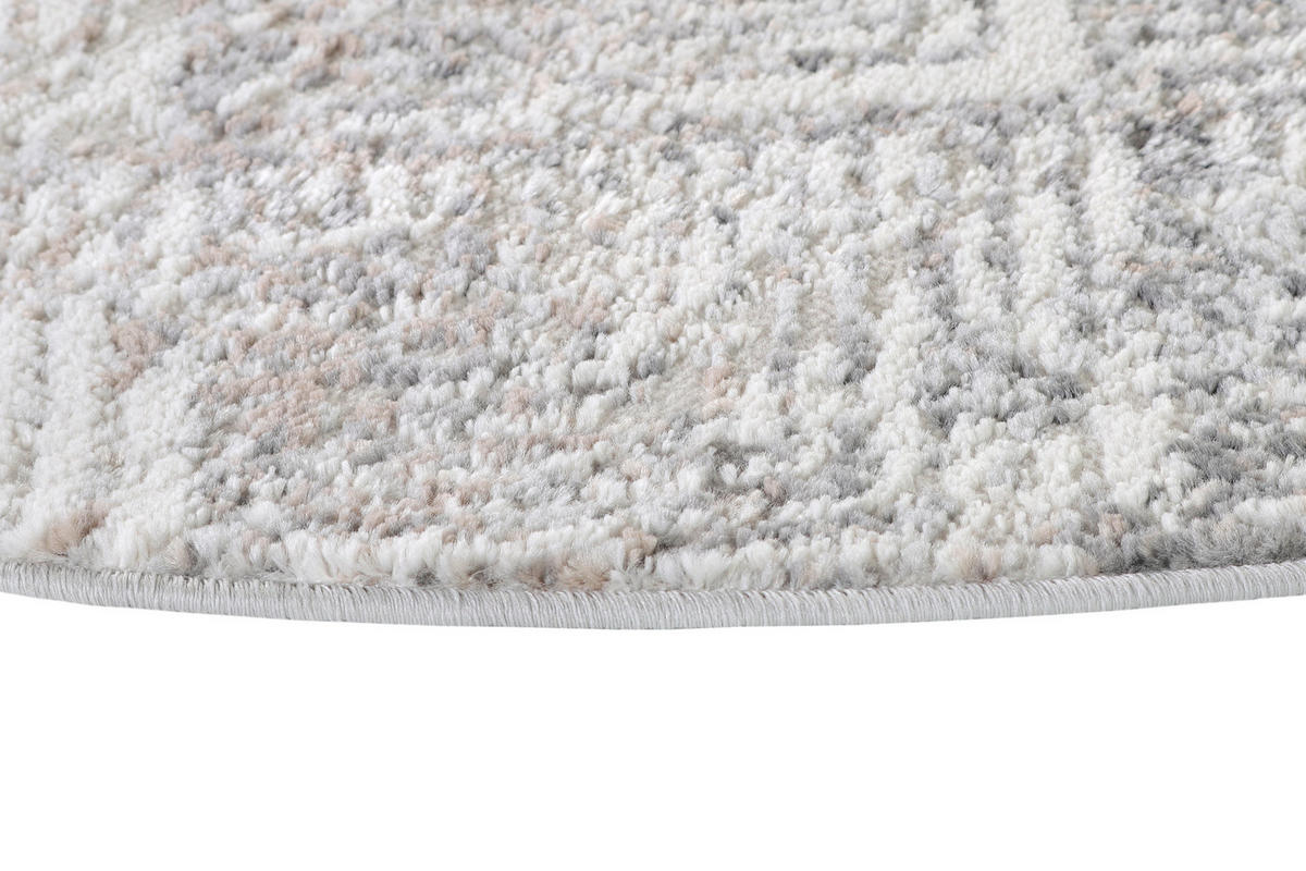 TEPPICH VALLEY Hellgrau Rund 240/240 cm - Hellgrau, Textil (240/240cm) - Tapiso
