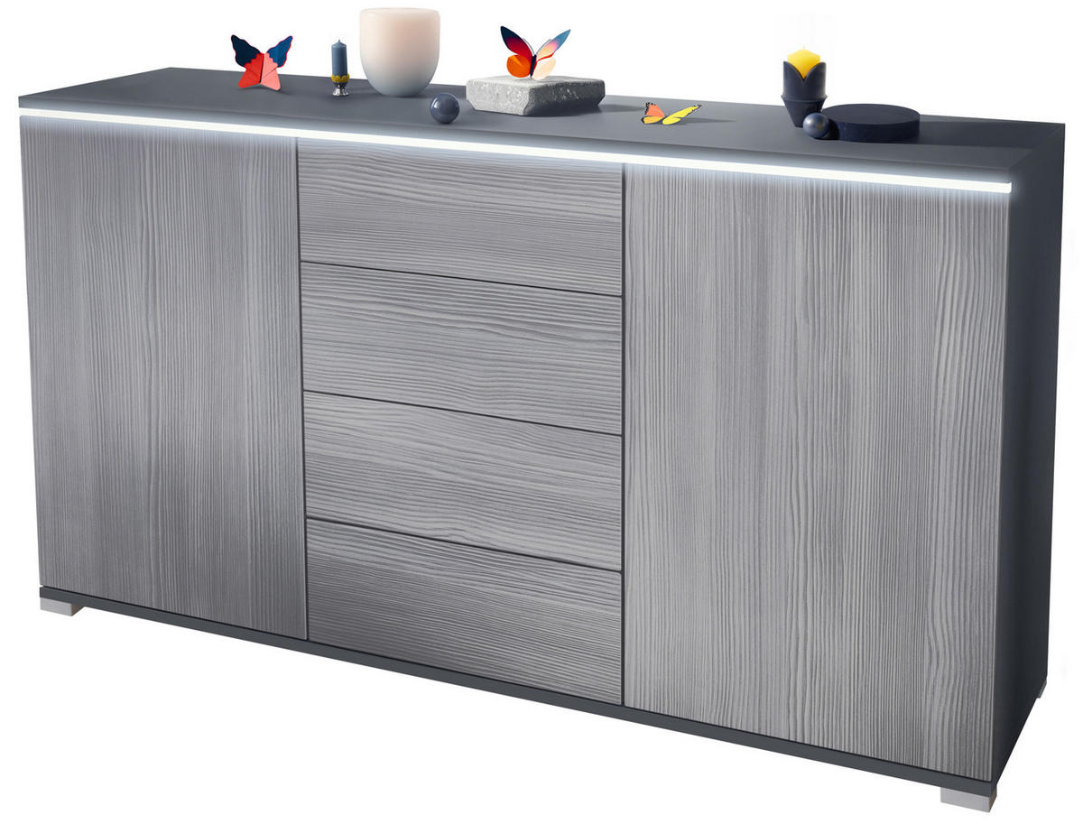 SIDEBOARD Faro Avola-Anthrazit - Anthrazit, Holzwerkstoff (138.5/75.5/35cm) - Vladon