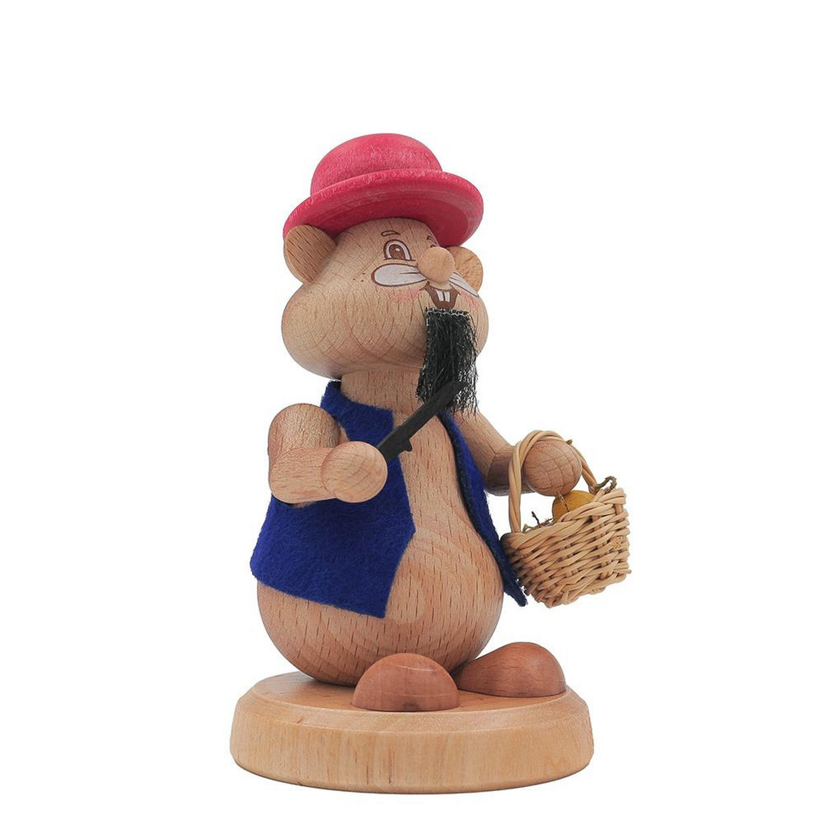 HOLZFIGUR Hamster Pilzsammler 11 cm - Multicolor, Metall (6/11/0.1cm)