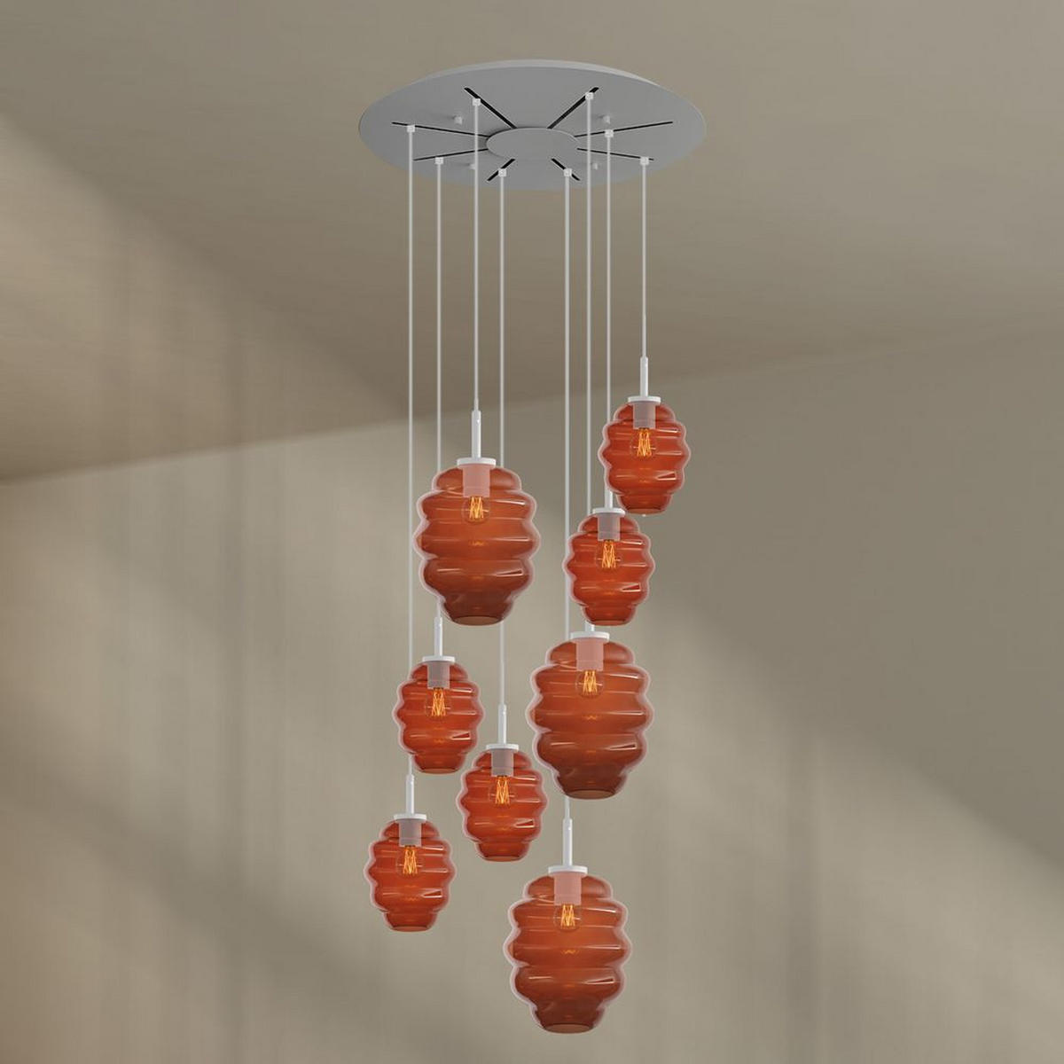 GALERIELEUCHTE Echos 8-flammig Klar Ø 18/25cm - Klar/Schwarz, Glas (18/18/20cm) - s.luce
