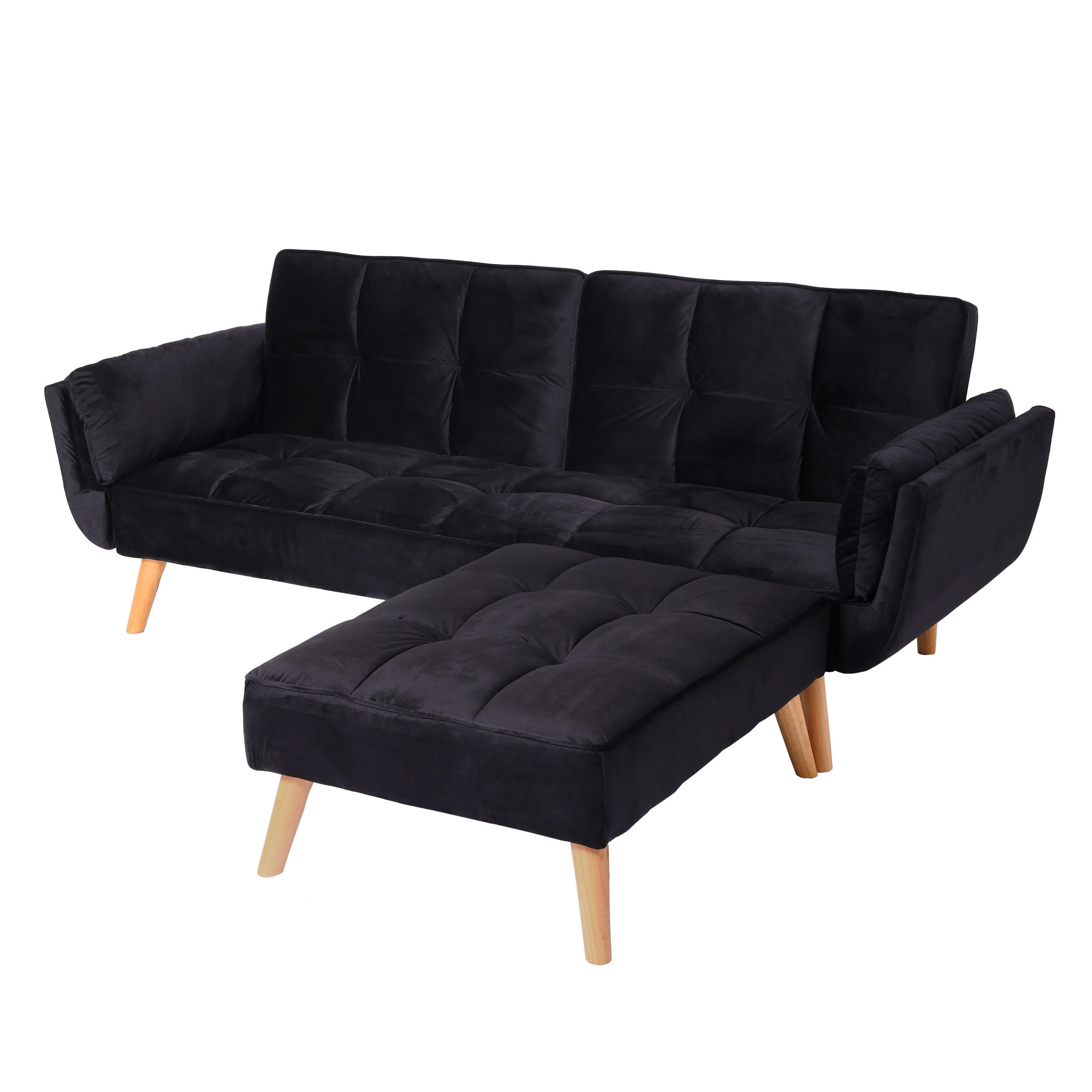 SCHLAFSOFA Schwarz - Schwarz, Textil (218/175cm) - MCW