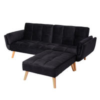 SCHLAFSOFA Schwarz - Schwarz, Textil (218/175cm) - MCW