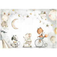 FOTOTAPETE Tiere Sterne Beige 368x254 cm - Multicolor, Papier (368/254cm) - Wallarena