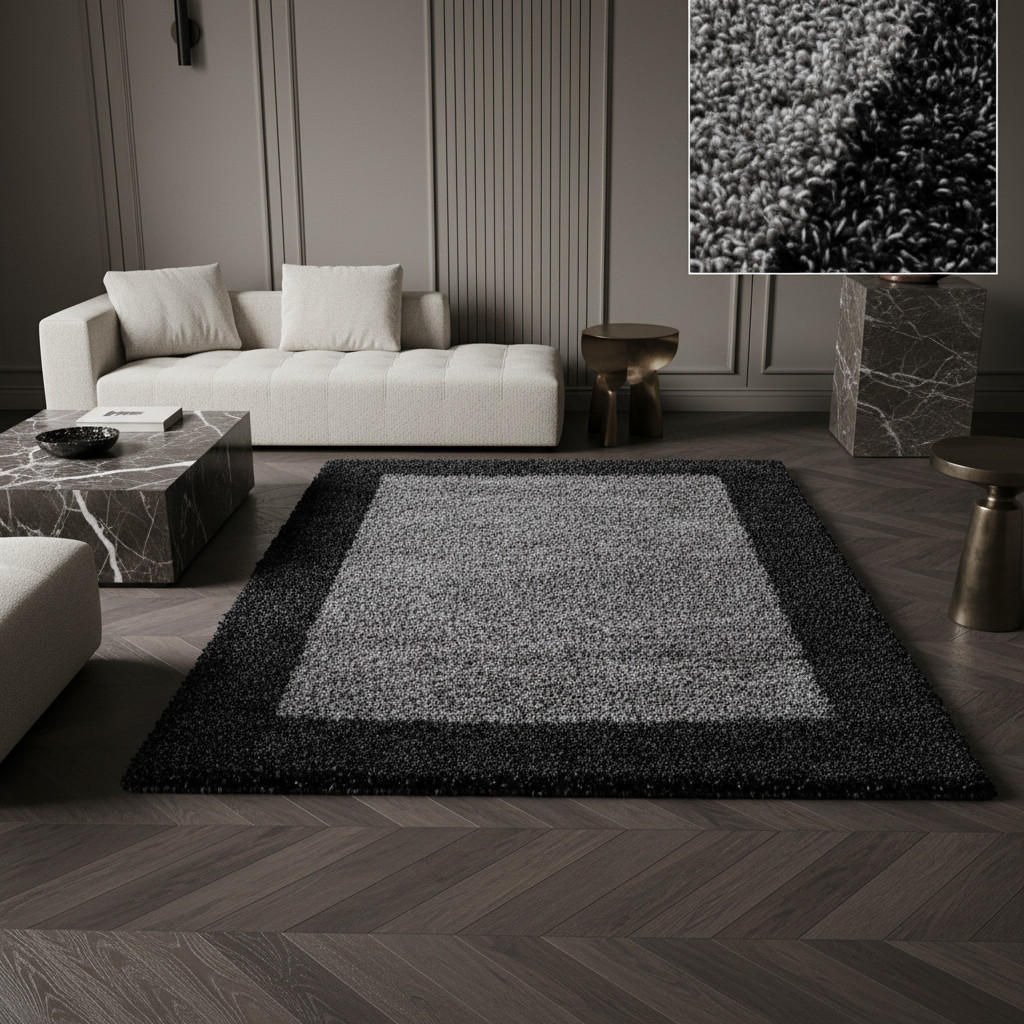 Thumbnail - Kadima Design Teppich, Anthrazit, Textil, Rechteckig, 80x150 cm, pflegeleicht, Teppiche & Böden, Teppiche, Hochflorteppi...