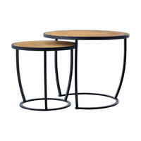 SATZTISCH Neqi 60/60/49 - Schwarz, Holzwerkstoff (60/60/49cm) - [en.casa]