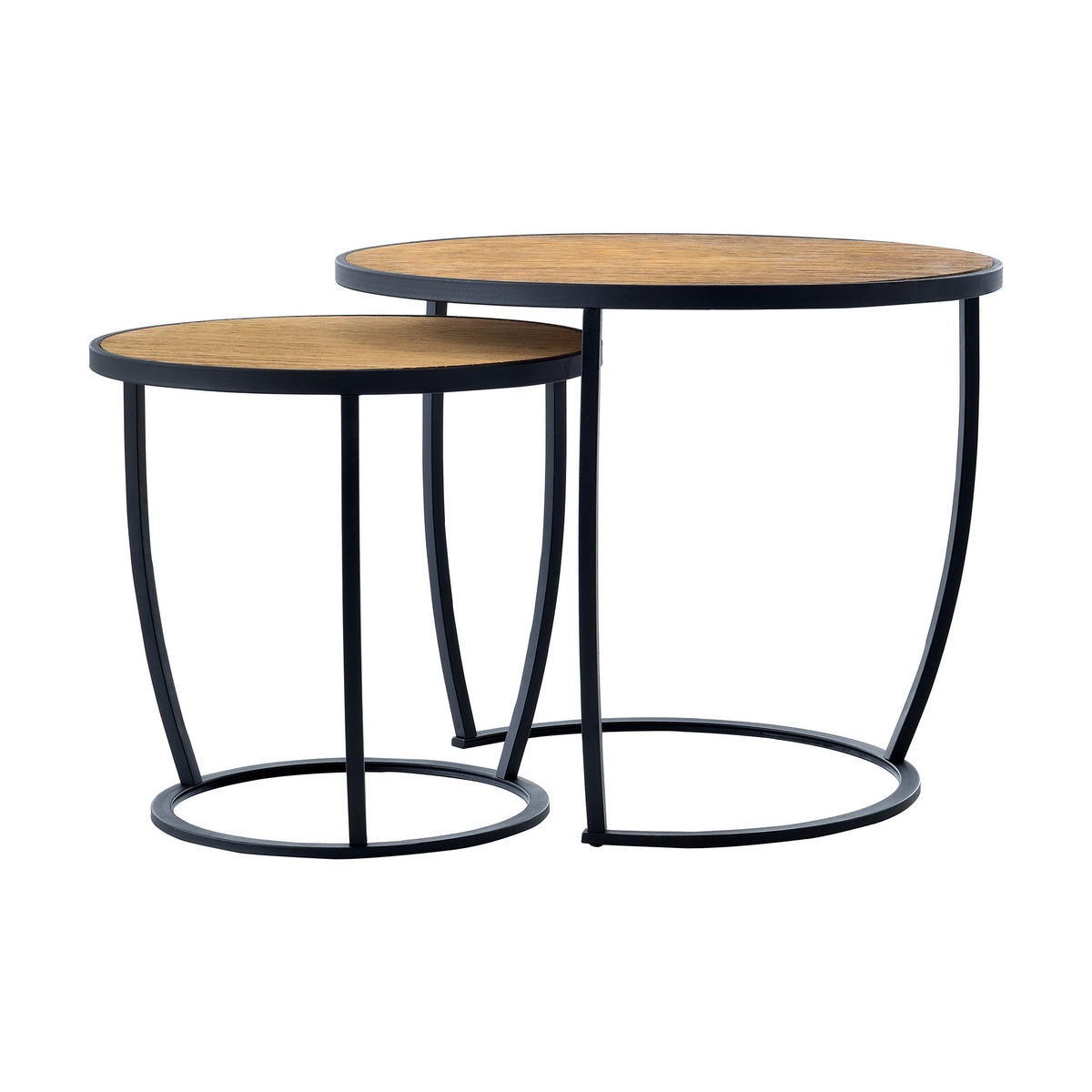 SATZTISCH Neqi 60/60/49 - Schwarz, Holzwerkstoff (60/60/49cm) - [en.casa]