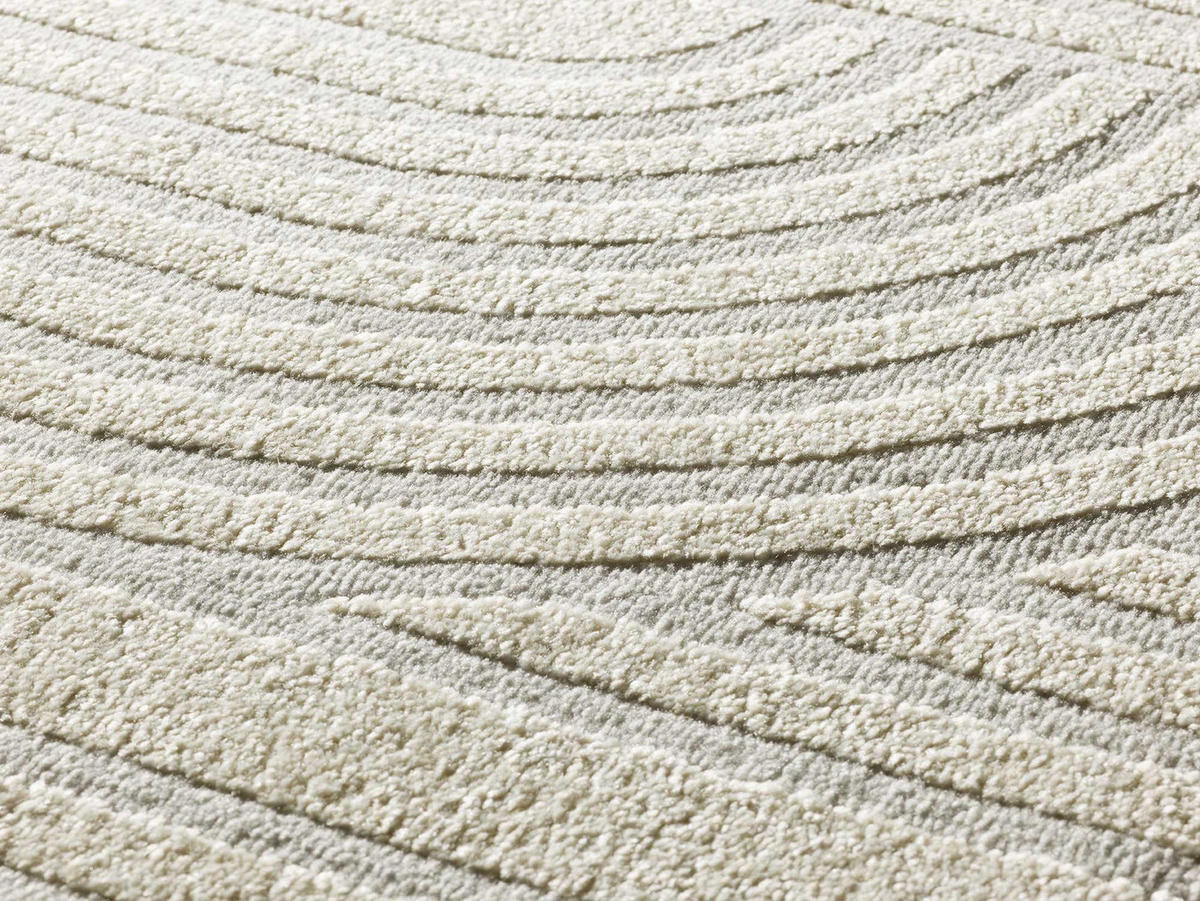 WEBTEPPICH creme Baresa 133/190 cm - Silberfarben/Creme, Naturmaterialien/Textil (133/190cm) - Atticgo