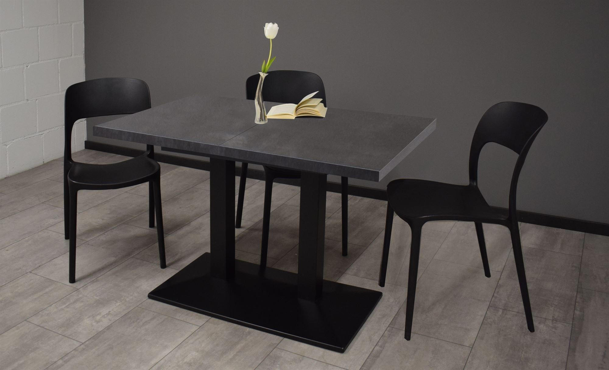 BARTISCH ausziehbar Eleen 120x70x72 Schwarz/Graphit - Schwarz/Grau, Metall (120/70/72cm) - 58aufmkessel