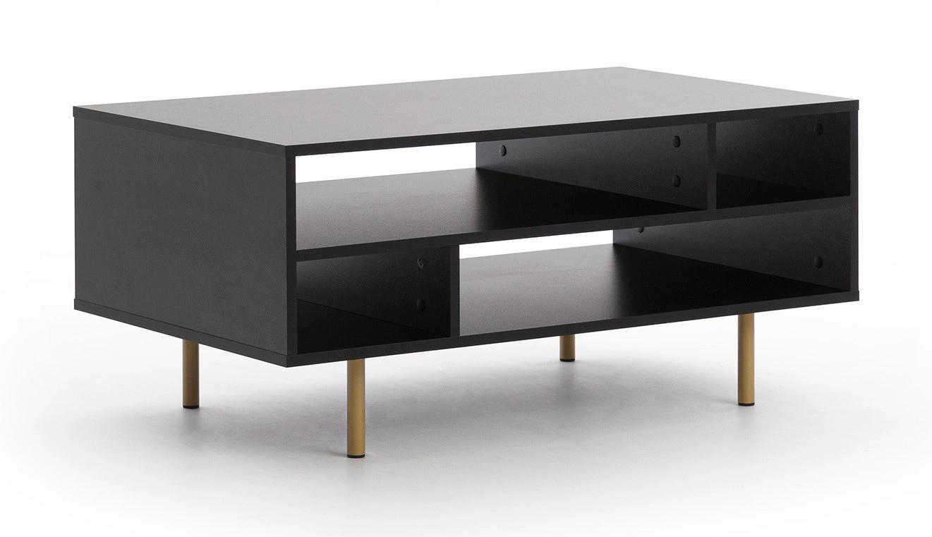 COUCHTISCH Nubia 100 x 60 Schwarz - Goldfarben/Schwarz, Holzwerkstoff/Metall (60/100/45cm) - Ravio