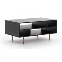 COUCHTISCH Nubia 100 x 60 Schwarz - Goldfarben/Schwarz, Holzwerkstoff/Metall (60/100/45cm) - Ravio