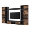 WOHNWAND Spacoro XL Matera, Oldwood 300/190/40 cm Viel Stauraum ohne LED - Dunkelgrau/Bronzefarben, Holzwerkstoff/Kunststoff (300/190/40cm) - AX Living