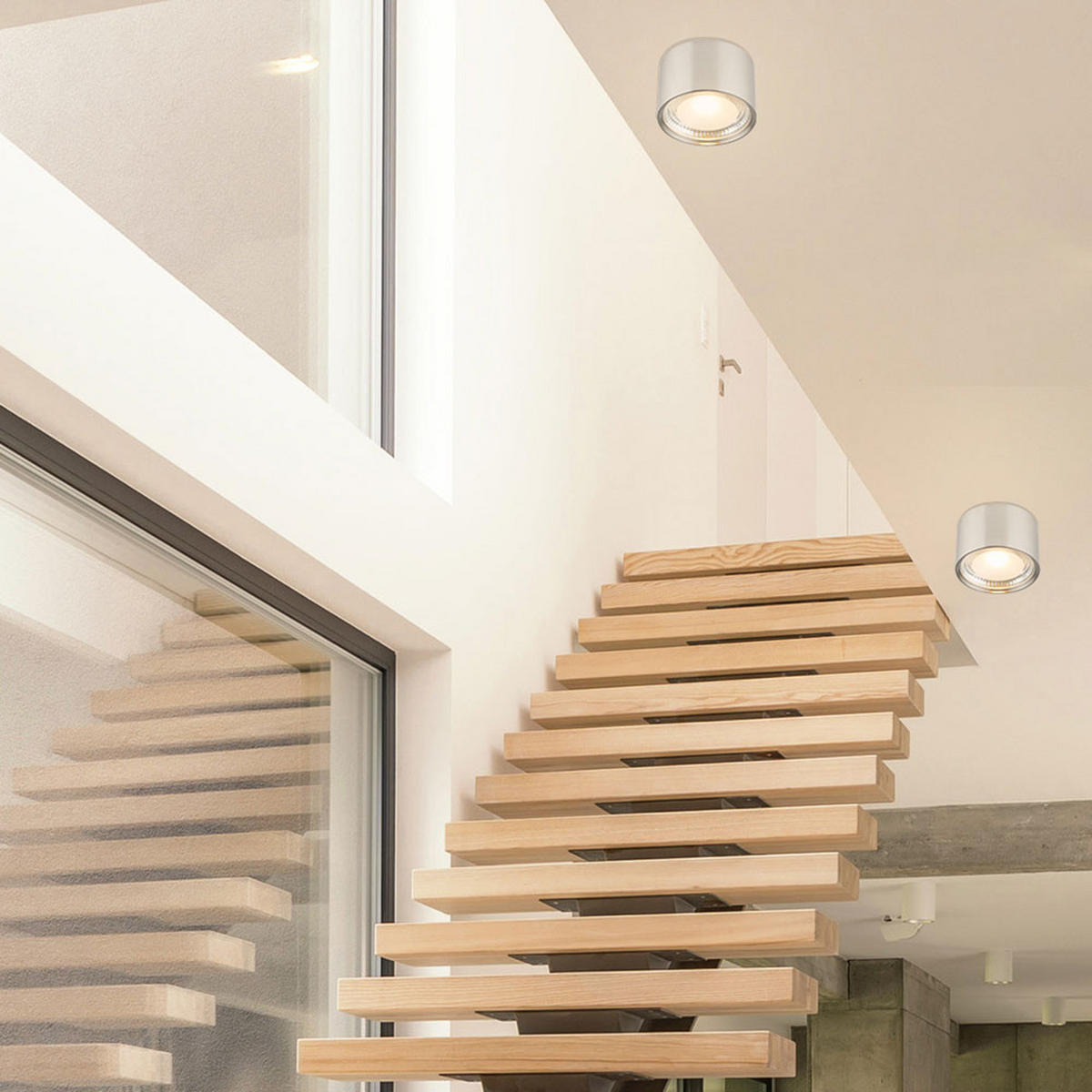 LED DECKENLEUCHTE SERENA Silber Metall Glas - Silberfarben, Metall (11.3/11.3/8cm)