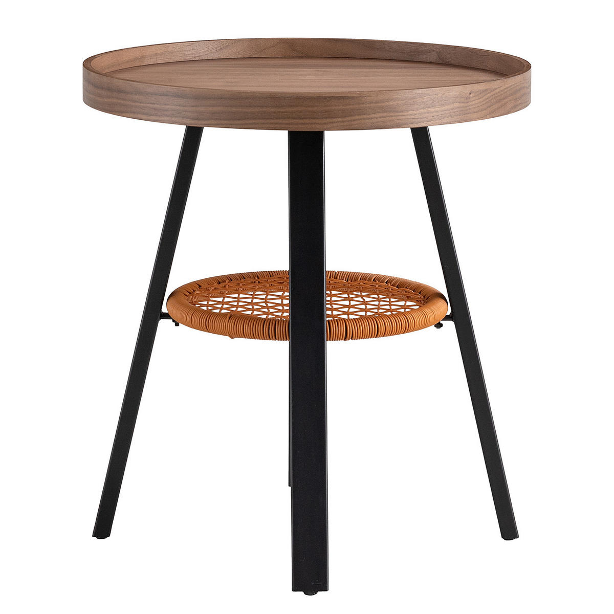 BEISTELLTISCH - Holzwerkstoff / Kunststoff / Metall - Walnussfarben, Holzwerkstoff/Kunststoff (50/50/55cm) - home24